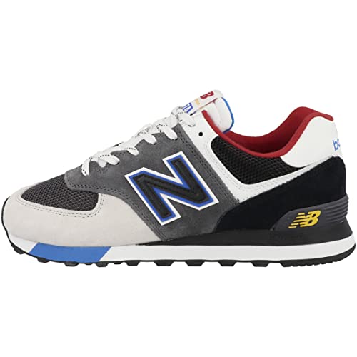 New Balance Mens Iconic 574 V2 Sneaker, Black with Grey,