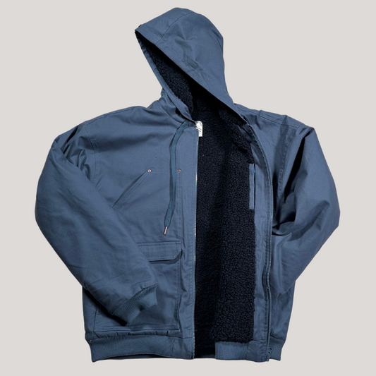 Navy Canvas Jacket with Sherpa