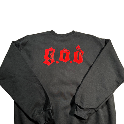 g.o.d Growth Over Distractions Crew Neck Pullover - Front & Back Graphic