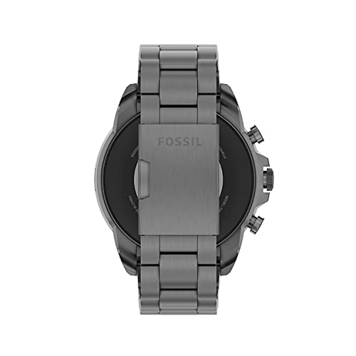 Fossil Men's Gen 6 44mm Stainless Steel Touchscreen Smart Watch, Color: Smoke (Model: FTW4059V)