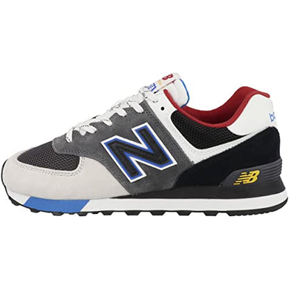 New Balance Mens Iconic 574 V2 Sneaker, Black with Grey,
