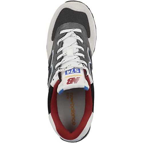 New Balance Mens Iconic 574 V2 Sneaker, Black with Grey,