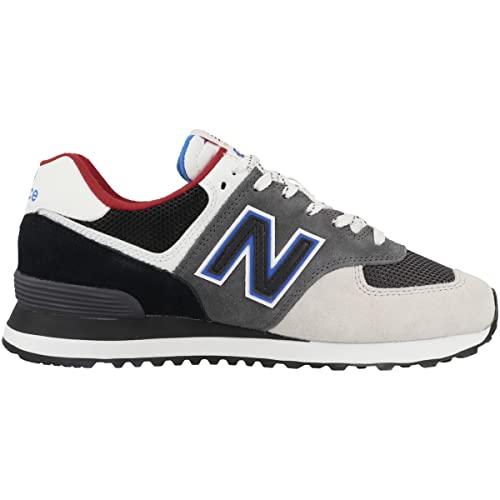 New Balance Mens Iconic 574 V2 Sneaker, Black with Grey,